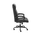 Puresoft PU Leather Soft Padded High-Back Office Chair - Black