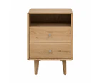 6IXTY Niche Nightstand Bedside Table Wooden Storage Cabinet - Natural