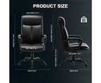 Puresoft PU Leather Soft Padded High-Back Office Chair - Black