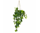 Glamorous Fusion English Ivy Artificial Fake Hanging Planter 98cm Decorative W/ Rope - Green