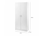 Lovisa Scandinavian Double Door Multipurpose Cupboard Storage Cabinet - White - White