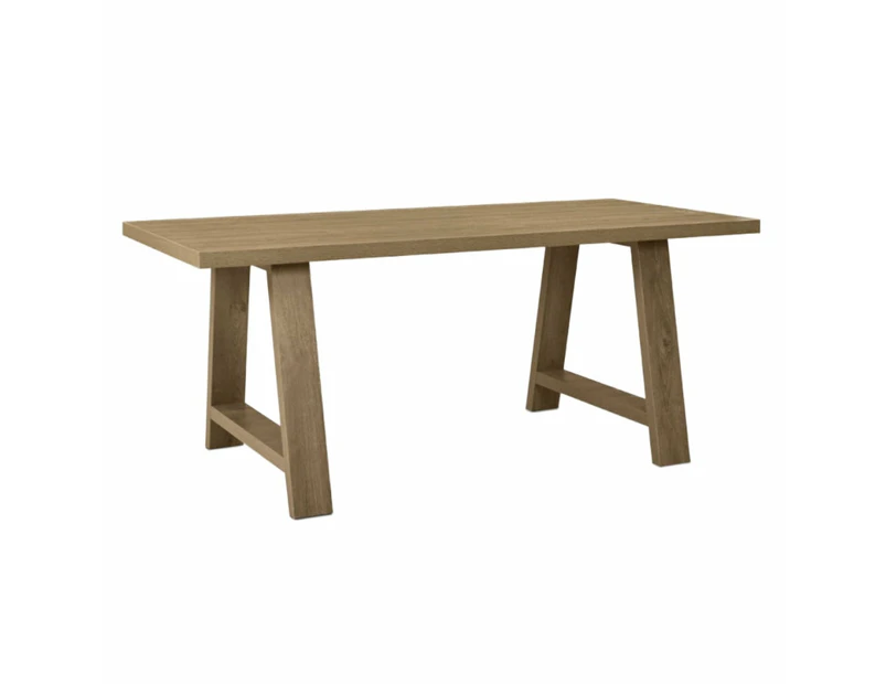 Design Square Wooden Rectangular Dining Table 180cm - Dark Oak