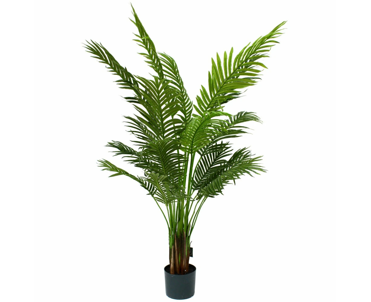 Glamorous Fusion Bright Green Areca Palm Tree Artificial Fake Plant Decorative 137cm In Pot - Green