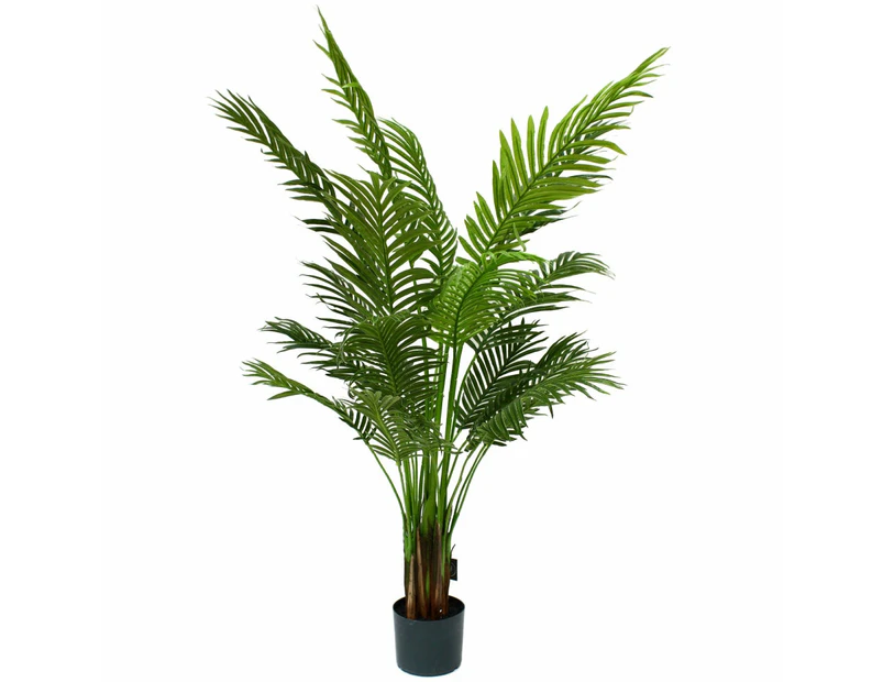 Glamorous Fusion Bright Green Areca Palm Tree Artificial Fake Plant Decorative 137cm In Pot - Green