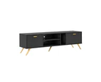 William Modern Scandinavian Lowline TV Stand Entertainment Unit 1.6m - Dark Grey