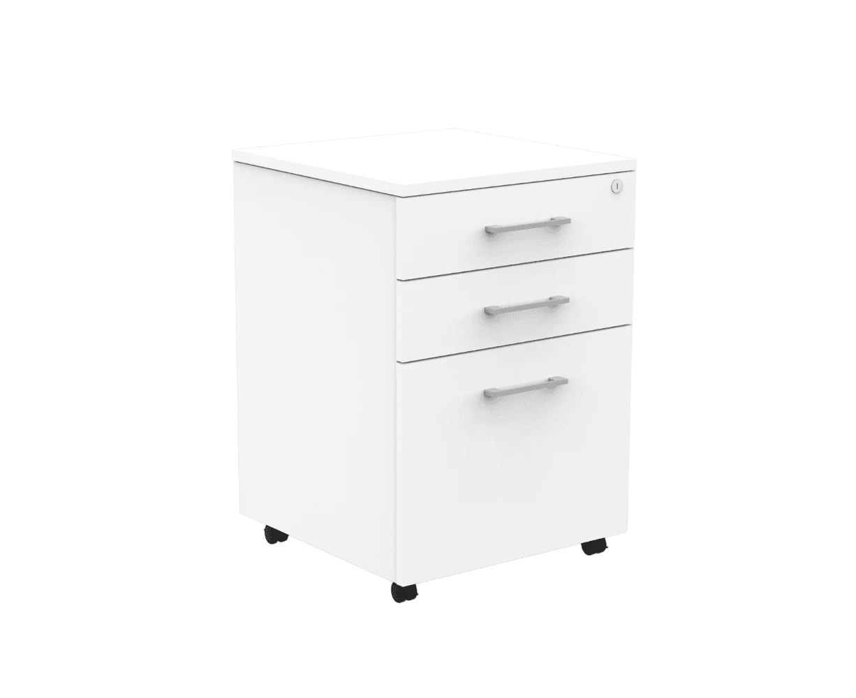 Collins 3-Drawer Mobile Pedestal Storage Filing Cabinet - White