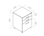 Collins 3-Drawer Mobile Pedestal Storage Filing Cabinet - White