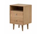 6IXTY Niche Nightstand Bedside Table Wooden Storage Cabinet - Natural