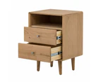 6IXTY Niche Nightstand Bedside Table Wooden Storage Cabinet - Natural