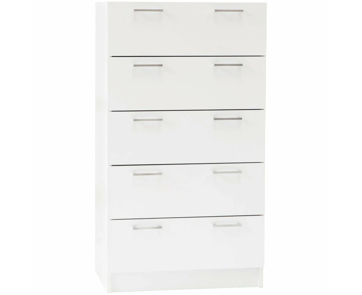 Lorenzo Chest of 5-Drawer Tallboy Storage Cabinet - White