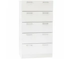 Lorenzo Chest of 5-Drawer Tallboy Storage Cabinet - White - White
