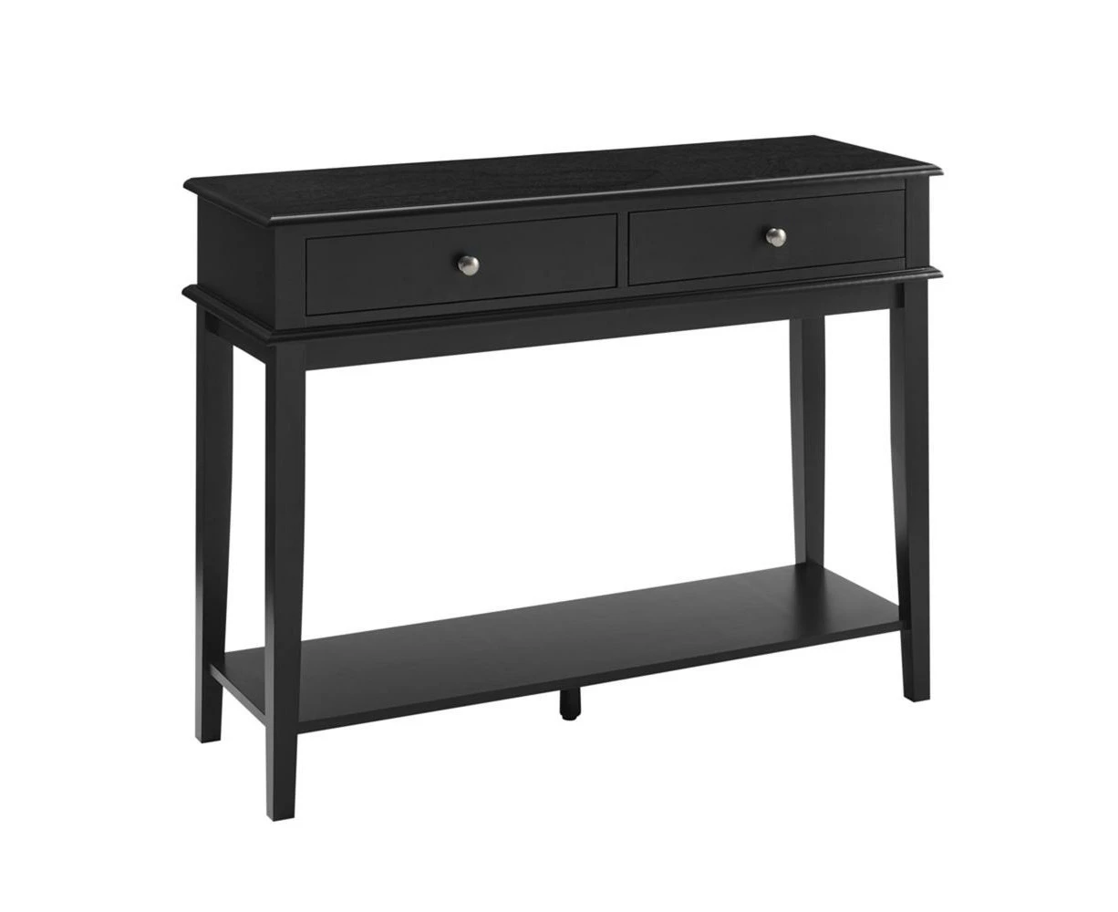 Mika Wooden Hall Console Table W/ 2-Drawer - Black