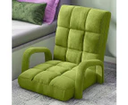 Foldable Lounge Cushion Adjustable Floor Lazy Recliner Chair with Armrest Yellow Green