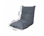 2X Lounge Floor Recliner Adjustable Lazy Sofa Bed Folding Game Chair Grey