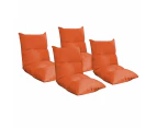 4X Lounge Floor Recliner Adjustable Lazy Sofa Bed Folding Game Chair Orange