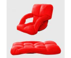 2X Foldable Lounge Cushion Adjustable Floor Lazy Recliner Chair with Armrest Red