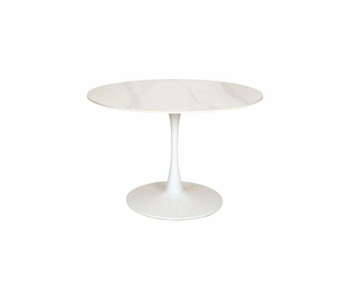 Raimon Furniture Fari Round Ceramic Kitchen Dining Table 110cm - White Sevella