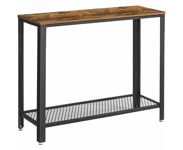 VASAGLE Console Table Rustic Brown and Black LNT80X