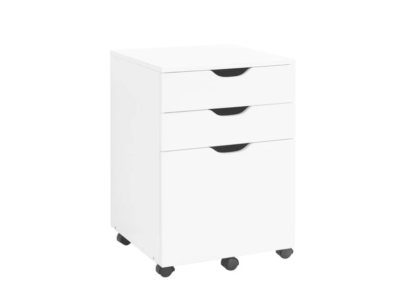 Marias Mobile Pedestal Filing Cabinet Storage Cabinet W/ 3-Drawers - White - White