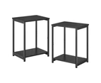 Vasagle Side Table Set of 2 Charcoal Gray and Black with Storage Shelf