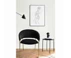 HomeStar Set Of 2 Lex Velvet Fabric Dining Chair W/ Brass Gold Legs - Black