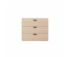 Keith Chest Of 3-Drawers Lowboy Storage Cabinet - Oak