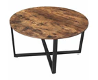 VASAGLE 88cm diameter Round Coffee Table Industrial style Steel and Wood