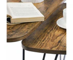 Vasagle Set of 2 Nesting Table Side Accent Table Rustic Brown/Black