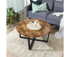 VASAGLE 88cm diameter Round Coffee Table Industrial style Steel and Wood