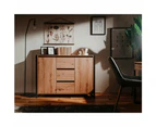 Henry Buffet Unit Sideboard W/ 2-Doors 3-Drawer  Storage Cabinet - Natural/Black