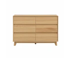 Hannah Wooden Dresser Chest Of 6-Drawers Storage Cabinet - Oak