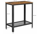 Vasagle Industrial Side Table with Mesh Shelf Rustic Brown