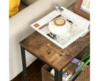 Vasagle Industrial Side Table with Mesh Shelf Rustic Brown