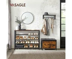 Vasagle Shoe Storage Bench with 4 Mesh Shelves Shoe Cabinet Rustic Brown