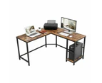 Vasagle L-Shaped Desk with Shelves Industrial Rustic Brown