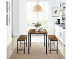 Dining Table Set with 2 Benches Brown Table Bench Vasagle
