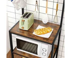 Vasagle 3 Tier Kitchen Storage Shelves with 10 S-Hooks Kitchen Shelf Rustic Brown Matte Black