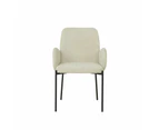 Set Of 2 Riley Knit Fabric Modern Kitchen Dining Chair - Oat - White