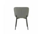 Set Of 2 Stevie Fabric Modern Kitchen Dining Chair - Grey - Grey