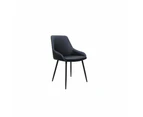 Raimon Furniture Set Of 2 Rica Modern Eco Leather Fabric Kitchen Dining Chair - Black