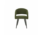 Set Of 2 Merril Modern Boucle Fabric Kitchen Dining Chair - Olive - Sand