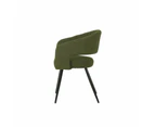 Raimon Furniture Set Of 2 Merril Modern Boucle Fabric Kitchen Dining Chair - Olive