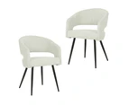 Raimon Furniture Set Of 2 Merril Modern Boucle Fabric Kitchen Dining Chair - Sand