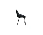 Raimon Furniture Set Of 2 Rica Modern Eco Leather Fabric Kitchen Dining Chair - Black