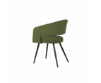 Raimon Furniture Set Of 2 Merril Modern Boucle Fabric Kitchen Dining Chair - Olive