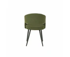 Set Of 2 Merril Modern Boucle Fabric Kitchen Dining Chair - Olive - Sand