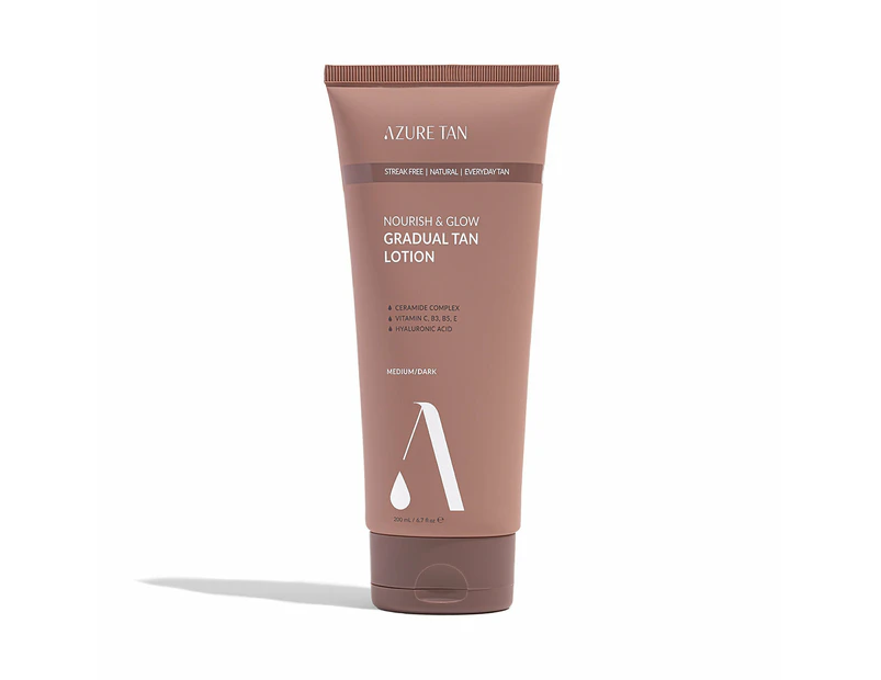 Azure Tan Nourish & Glow Gradual Tan Lotion-Meduim/Dark 200ml