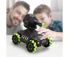 Remote Control Trucks Fort Rotates Kids Gift Green Waterbomb Armoured Vehicle Model for Boy Green A