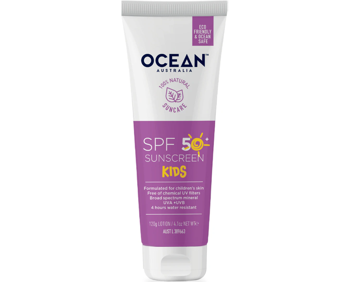 Ocean Australia Natural, Ethical & Reef Friendly Kids Sunscreen SPF 50+ (120 g)