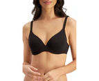 Women Berlei Barely There Contour Bra - Black White Soft Powder Cotton - Black